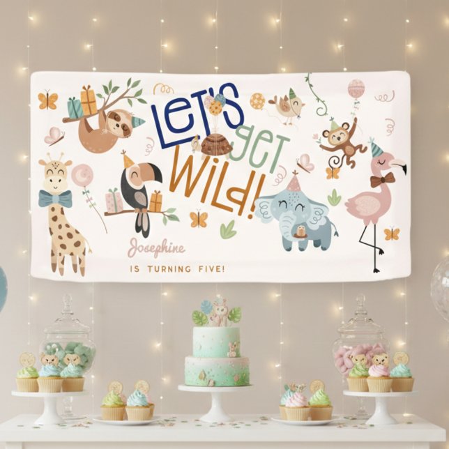 Lasst uns wilde Safari-Tiere Kindergeburtstag Part Banner (Von Creator hochgeladen)