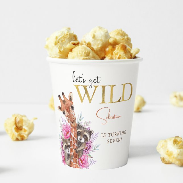 Lasst uns wilde Safari-Tiere Kindergeburtstag Part Pappbecher (Von Creator hochgeladen)