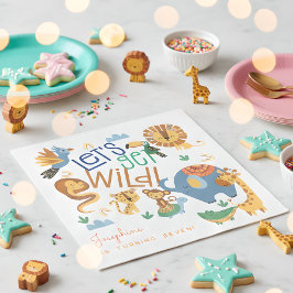 Lasst uns wilde Safari-Tiere Kindergeburtstag Part Serviette