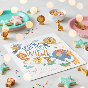 Lasst uns wilde Safari-Tiere Kindergeburtstag Part Serviette