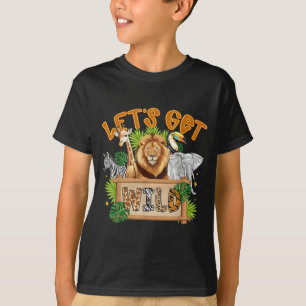 Lasst uns wilde Zoo-Tiere Wildlife-Geburtstagsfeie T-Shirt