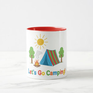 Lasst uns zelten Kinder Wachsmalstift Zelt Kunst Tasse