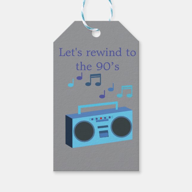Lasst uns zu den 90ern zurückspulen geschenkanhänger (Vorderseite)