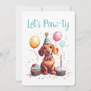 Lasst uns zum Geburtstag des Dachshunds feiern Einladung