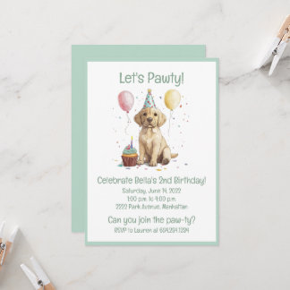 Lasst uns zum Geburtstag Labrador Retriever Hunde  Einladung
