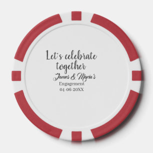 Lasst uns zusammen feiern Verlobungsfeier Name Dat Pokerchips