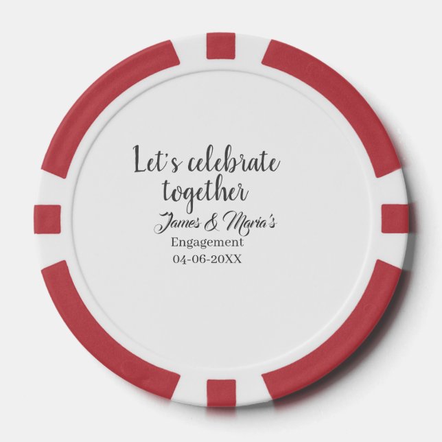 Lasst uns zusammen feiern Verlobungsfeier Name Dat Pokerchips (Vorderseite)
