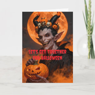 Lasst uns zusammen Halloween feiern. Karte