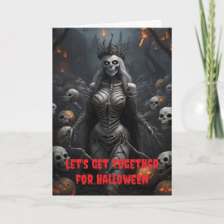 Lasst uns zusammen Halloween feiern. Karte