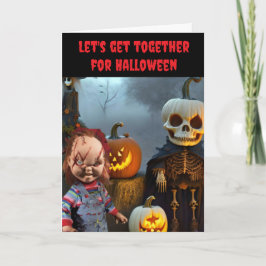 Lasst uns zusammen Halloween feiern. Karte