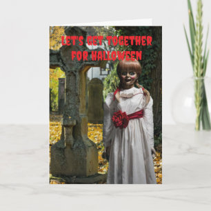 Lasst uns zusammen Halloween feiern. Karte