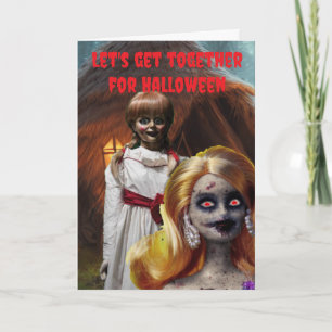 Lasst uns zusammen Halloween feiern. Karte