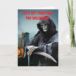 Lasst uns zusammen Halloween feiern. Karte