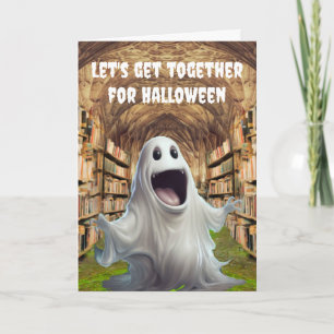 Lasst uns zusammen Halloween feiern. Karte