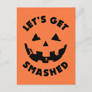 Lasst uns zusammenbrechen - Halloween-Zitat Postkarte