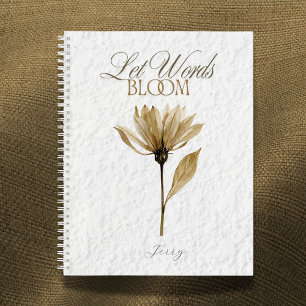 Lasst Worte erblühen – Gepresste Blumen-Schrift Notizbuch