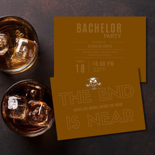 Last Barrel Before the Bride Bachelor Party Einladung (Last Barrel Before the Bride Bachelor Night Invitation)