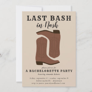 Last Bash in Nash Bachelorette Boots Einladung