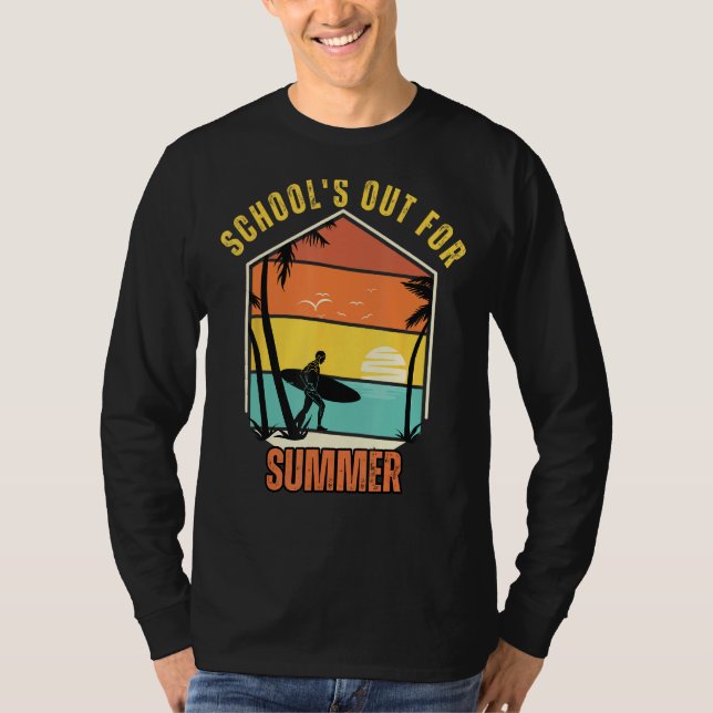 Last Day Of School Retro Schools Out For Summer Te T-Shirt (Vorderseite)