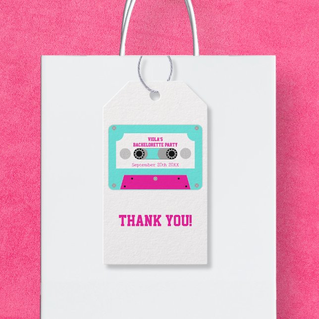 Last Disco Cassette Tape Bachelorette Thank You Geschenkanhänger (Last Disco Cassette Tape Bachelorette Thank You Gift Tags)