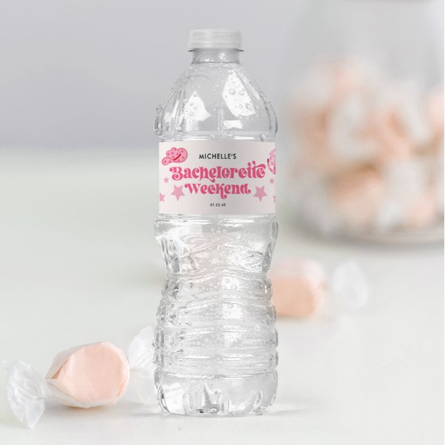 Last Disco Rodeo Bachelorette Party Wasserflaschenetikett (Water Bottle Label)