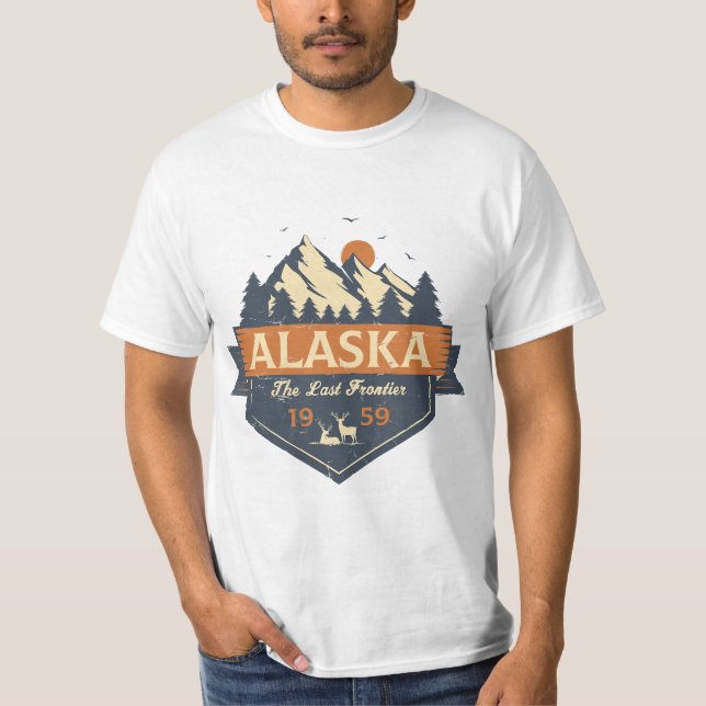 Last Frontier Retro Alaska  T-Shirt (Vorderseite)
