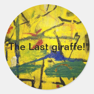 Last Giraffe Abstrakt Jeff Hankamer Artjunkhaus Runder Aufkleber