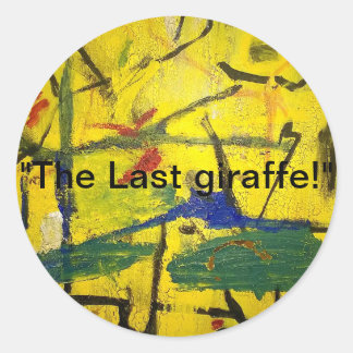 Last Giraffe Abstrakt Jeff Hankamer Artjunkhaus Runder Aufkleber