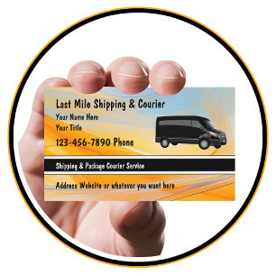 Last Mile Shipping & Courier Glossy Visitenkarte