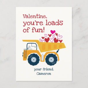 Last of Fun Dump Truck Valentinstag Postkarte