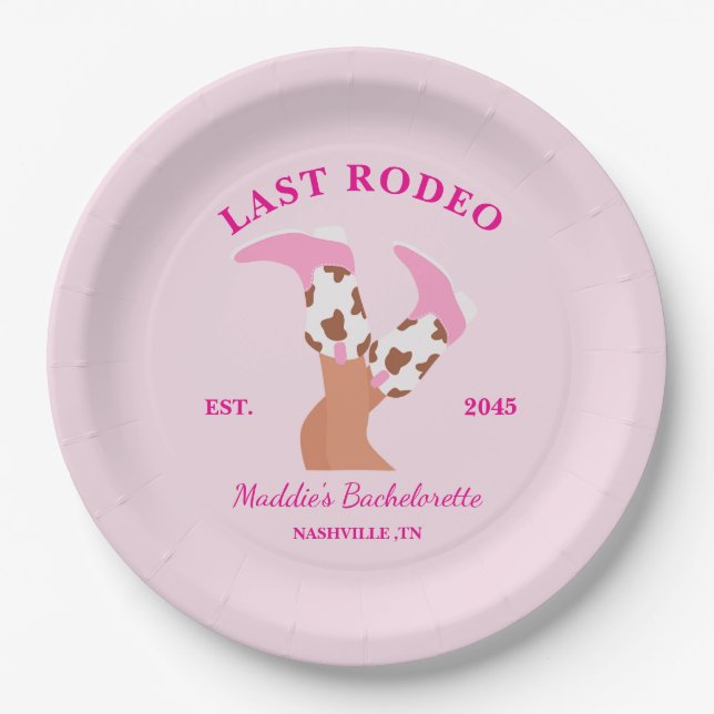 Last Rodeo Bachelorette Party  Pappteller (Vorderseite)