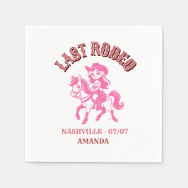 last rodeo bachelorette party pink horse serviette