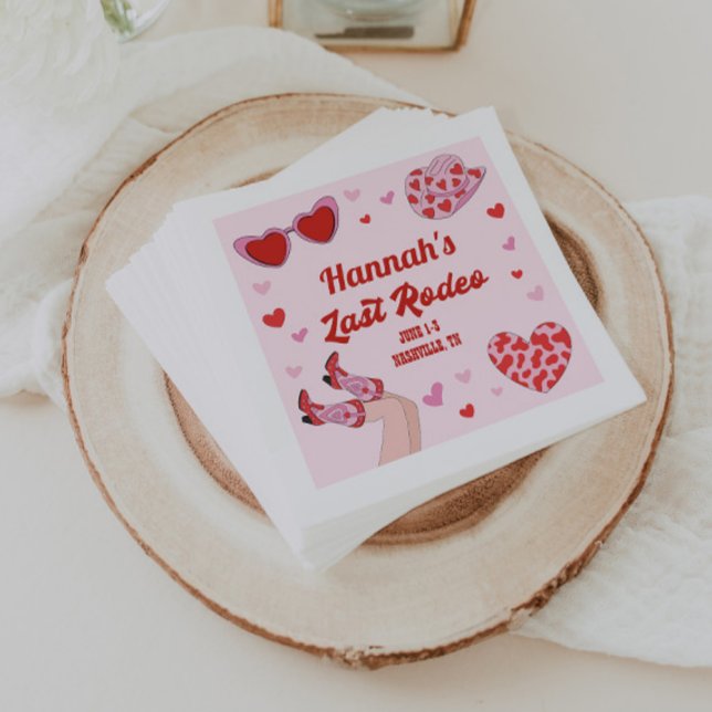 Last Rodeo Cowgirl Bachelorette Cocktail Napkins Serviette (Von Creator hochgeladen)
