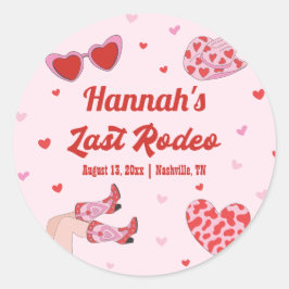 Last Rodeo Cowgirl Bachelorette Runder Aufkleber