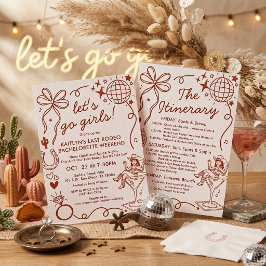 Last Rodeo Cowgirl Bachelorette Weekend Itinerary Einladung
