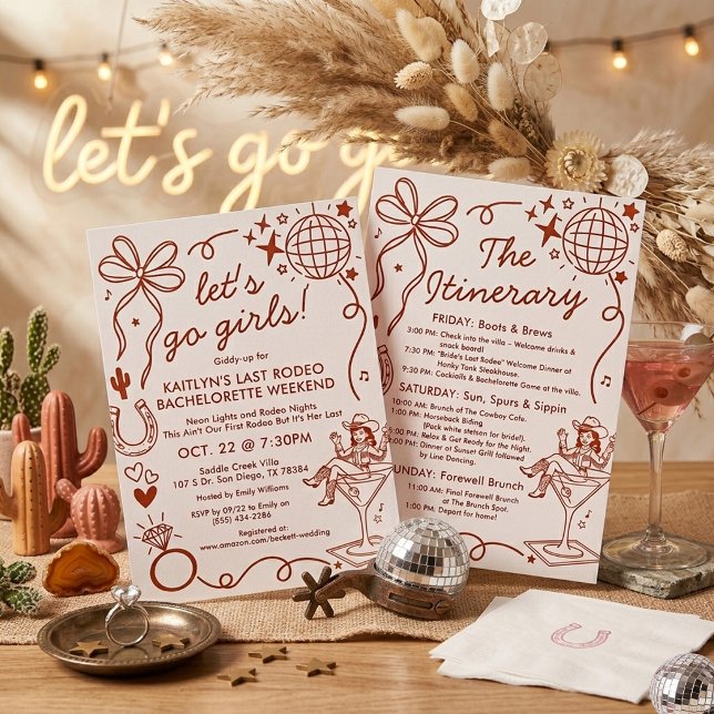 Last Rodeo Cowgirl Bachelorette Weekend Itinerary Einladung (Von Creator hochgeladen)