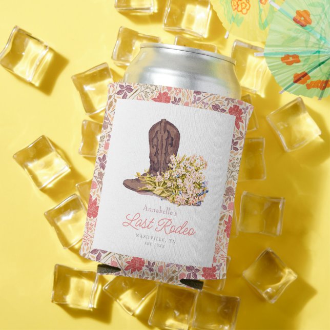 Last Rodeo Cowgirl Boot Floral Bachelorette Dosenkühler (In Situ Sommer)