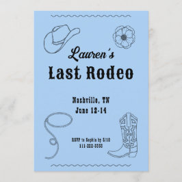 Last Rodeo Cowgirl Western Bachelorette Invitation Einladung