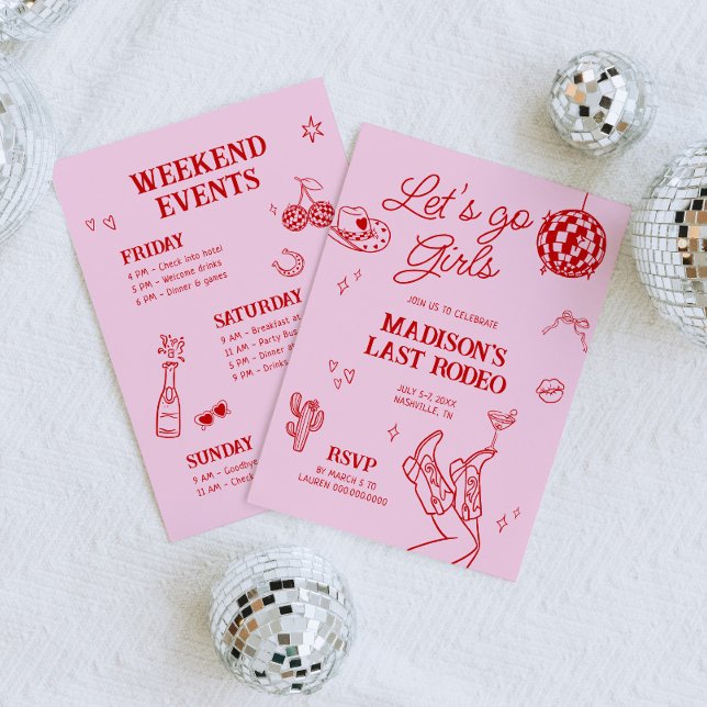Last Rodeo Disco Cowgirl Bachelorette Einladung (Von Creator hochgeladen)