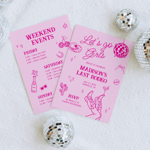 Last Rodeo Disco Cowgirl Bachelorette Einladung