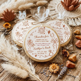 Last Rodeo Disco Cowgirl Bachelorette Party Favor Runder Aufkleber