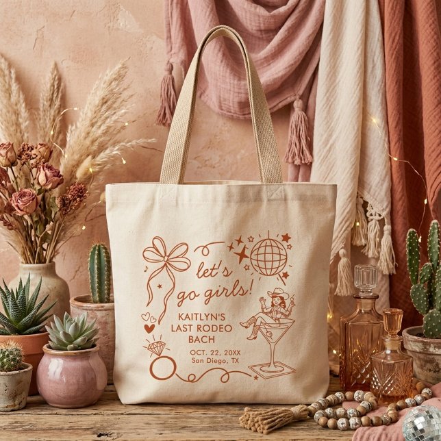 Last Rodeo Disco Cowgirl Bachelorette Party Jumbo Stoffbeutel (Von Creator hochgeladen)
