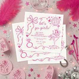 Last Rodeo Disco Cowgirl Bachelorette Party Serviette