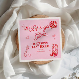 Last Rodeo Disco Cowgirl Bachelorette Serviette
