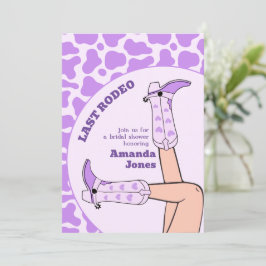 Last Rodeo Lila Cowgirl Brautparty Party Einladung