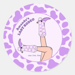 Last Rodeo Lila Cowgirl Brautparty Party Runder Aufkleber