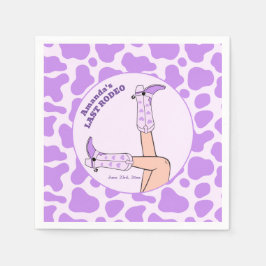 Last Rodeo Lila Cowgirl Brautparty Party Serviette