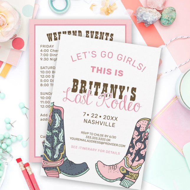 Last Rodeo Nashville Bachelorette Weekend Party Einladung (Von Creator hochgeladen)