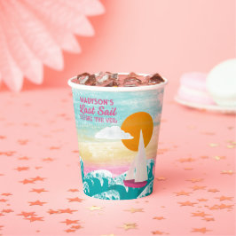 Last Sail Before the Veil Sailboat Bachelorette Pappbecher