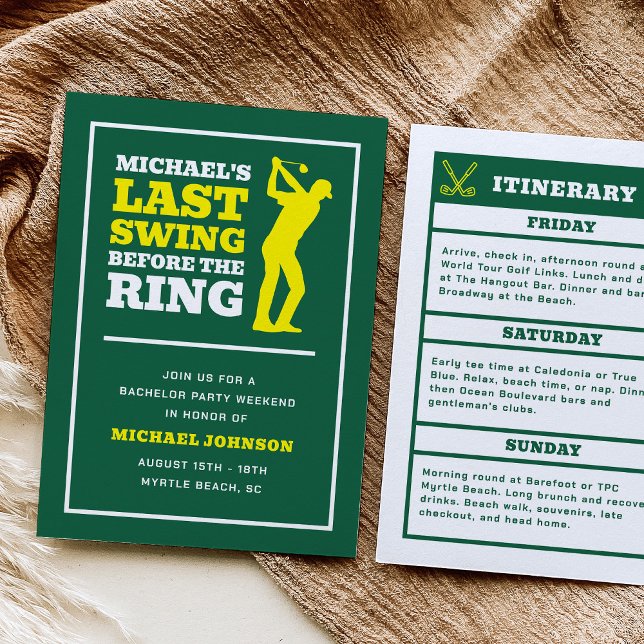 Last Swing Before the Ring Bachelor Party Invite Einladung (Von Creator hochgeladen)
